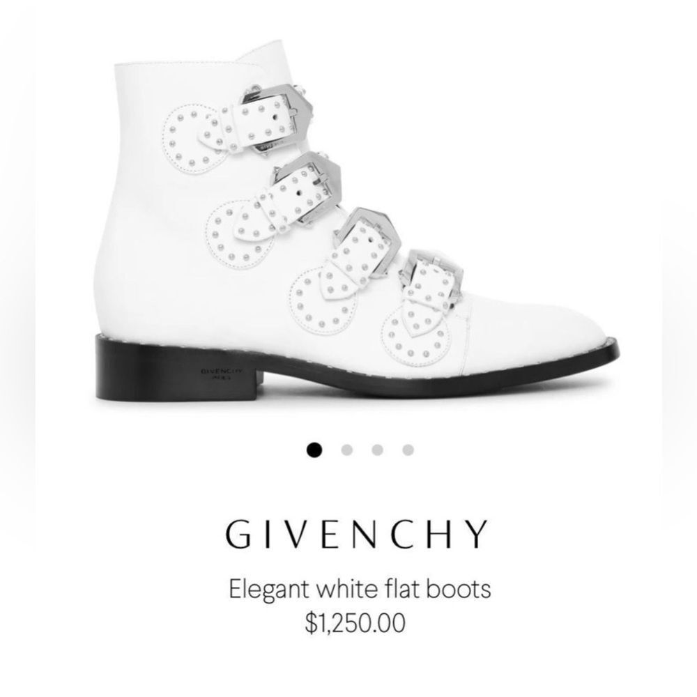 Givenchy White Ankle Boots with Silver Buckles